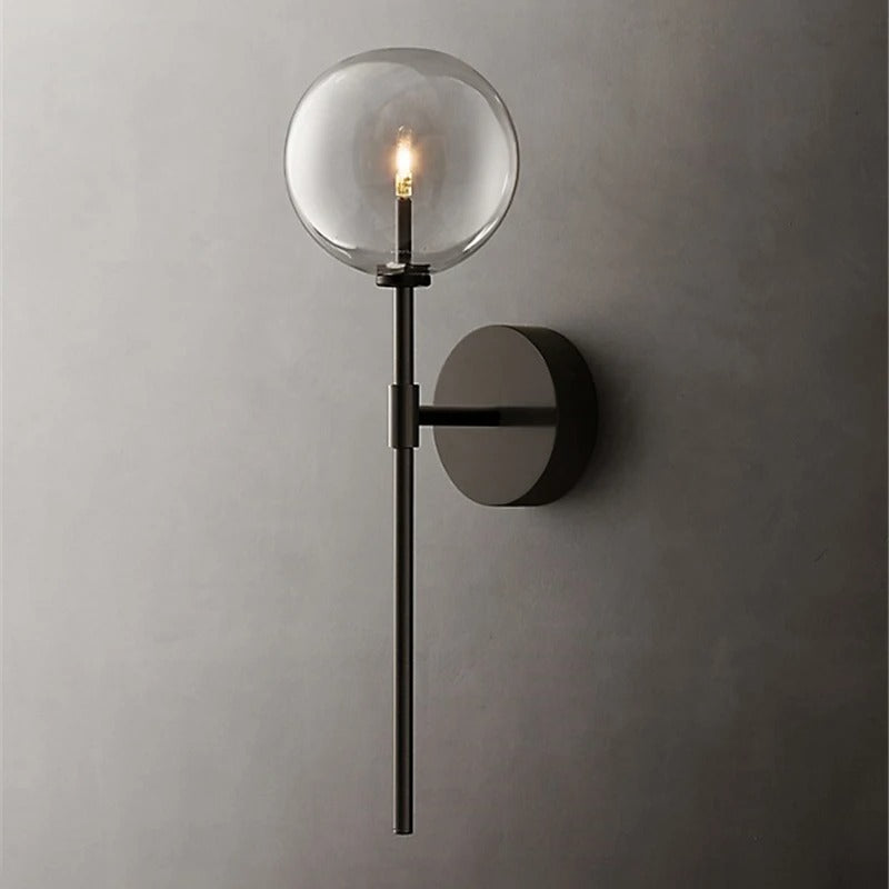 Serene Stone - Retro Clear Glass Wall Lamp
