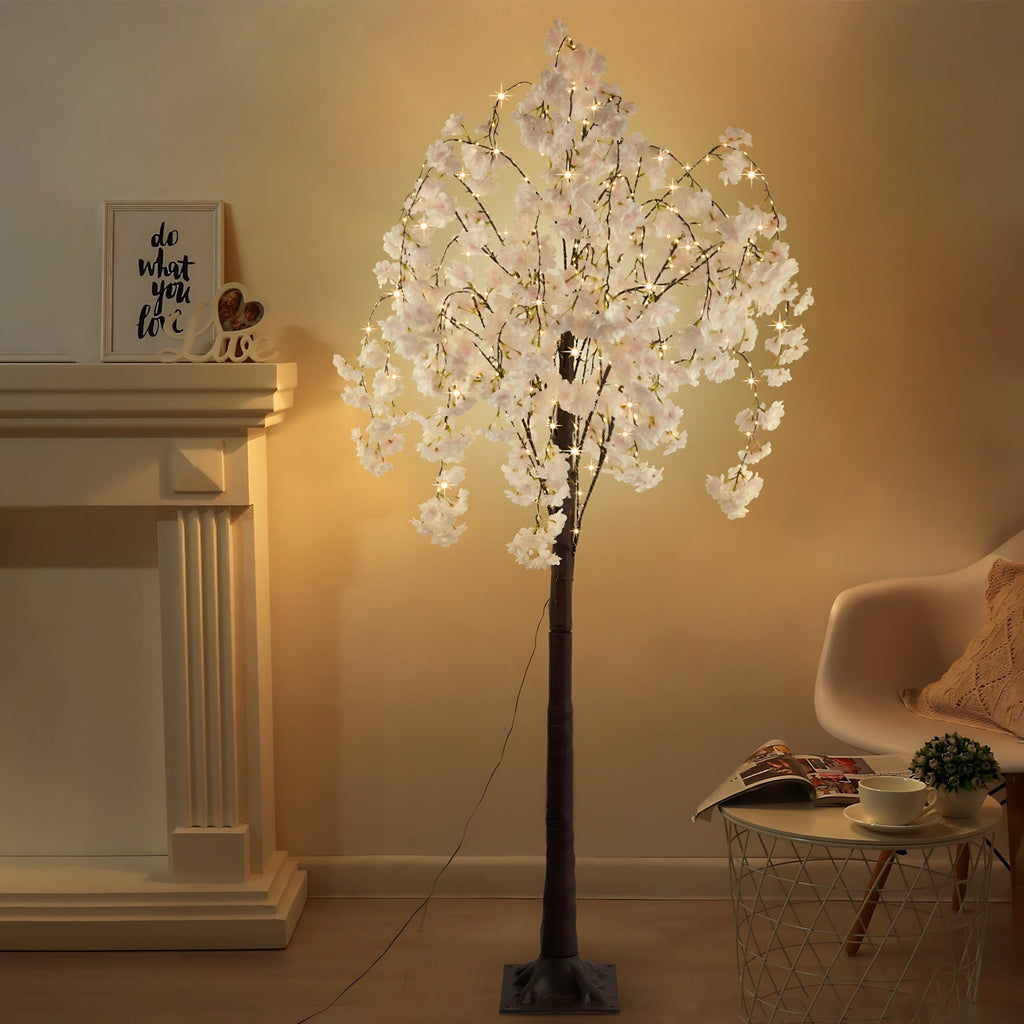 Gideon - 5.9ft Artificial Cherry Tree With Lights