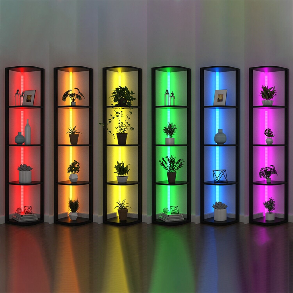 Xanthe - Illuminate Corner 5-Tier Shelf