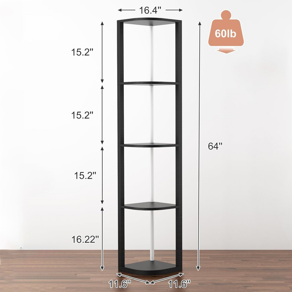 Xanthe - Illuminate Corner 5-Tier Shelf