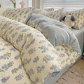 Vito - Pastel Blue Flowers Print Bedding Set
