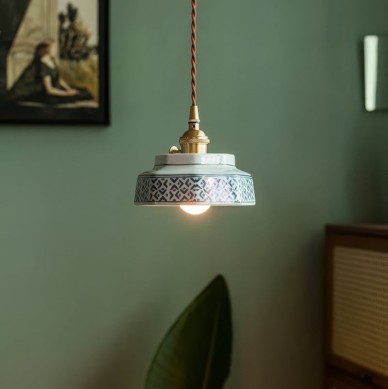 Pine Haven – Hand-Painted Ceramic Pendant Light