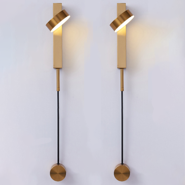 Harbor Spruce - Gold Wall Lamp with Dimmer Switch