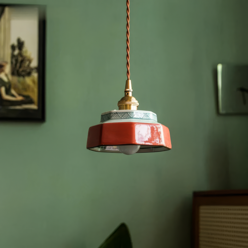 Pine Haven – Hand-Painted Ceramic Pendant Light