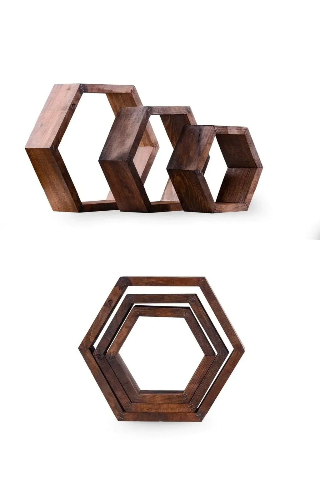 Cedar - 3 Pieces Hexagonal Wall Rack