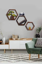 Cedar - 3 Pieces Hexagonal Wall Rack