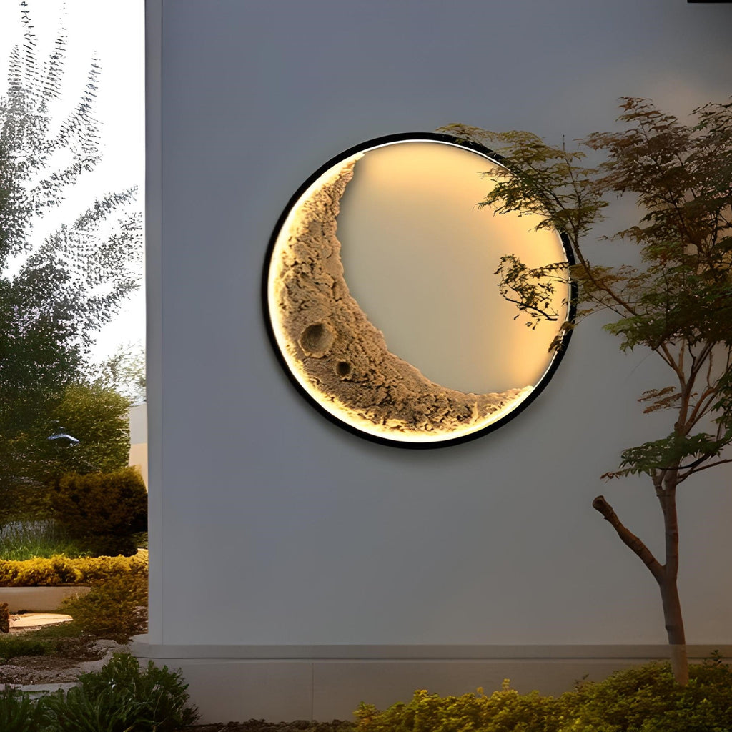 Galen - LED Crescent Moon Wall Lamp, Art Decor Wall Lighting for Indoor/Outdoor