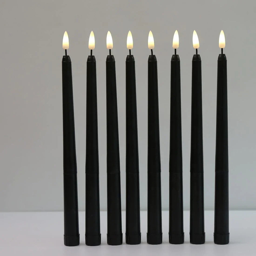 Elowen - 3Pcs Black Led Candles With Flickering Flame