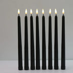 Elowen - 3Pcs Black Led Candles With Flickering Flame