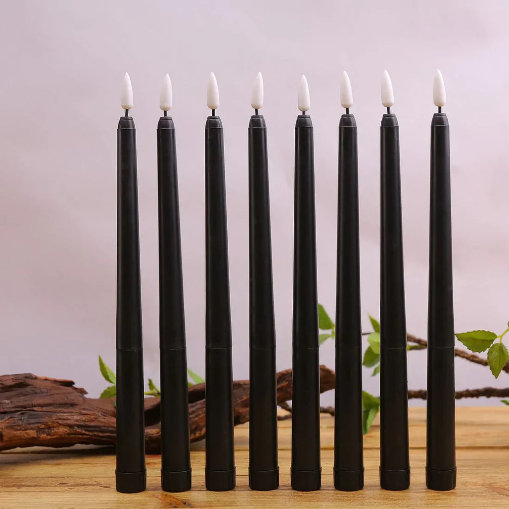 Elowen - 3Pcs Black Led Candles With Flickering Flame