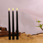 Elowen - 3Pcs Black Led Candles With Flickering Flame