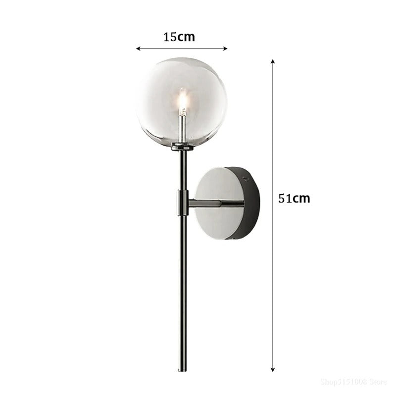Serene Stone - Retro Clear Glass Wall Lamp