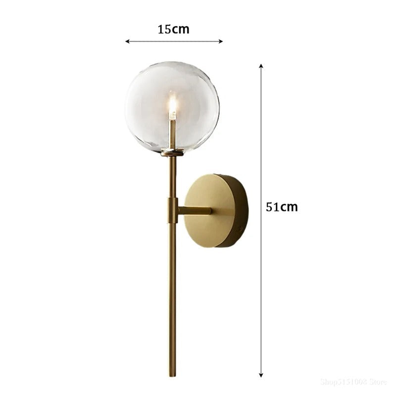 Serene Stone - Retro Clear Glass Wall Lamp
