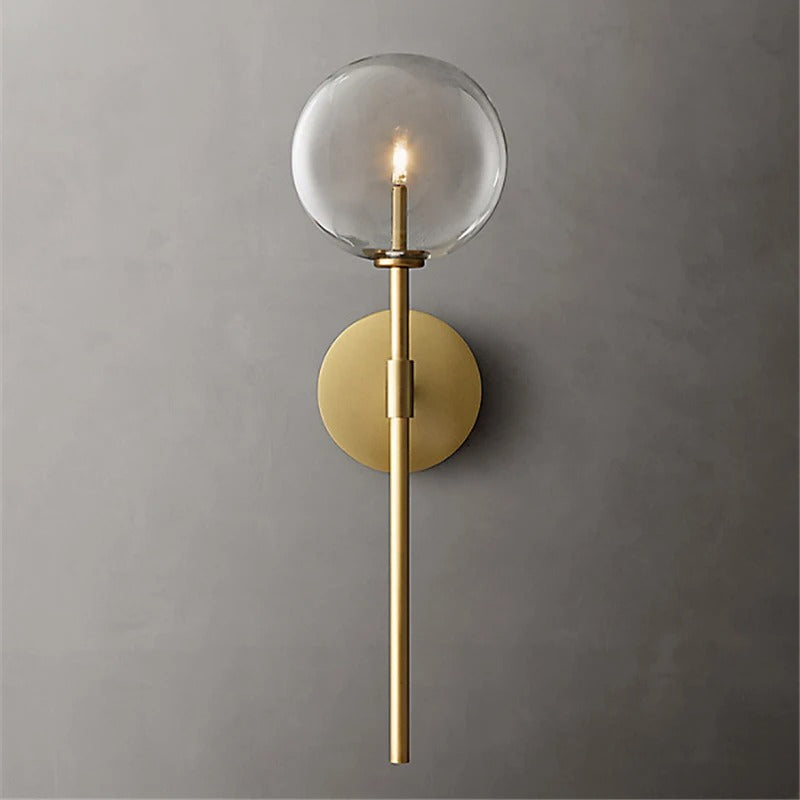 Serene Stone - Retro Clear Glass Wall Lamp