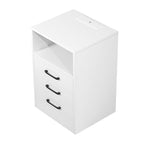 Stone Echo Kettle - White Modern 3 Drawer Nightstand with Charging Station