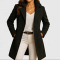 Addison Wool Blend Coat – Double-Breasted Slim-Fit Notched-Lapel Overcoat