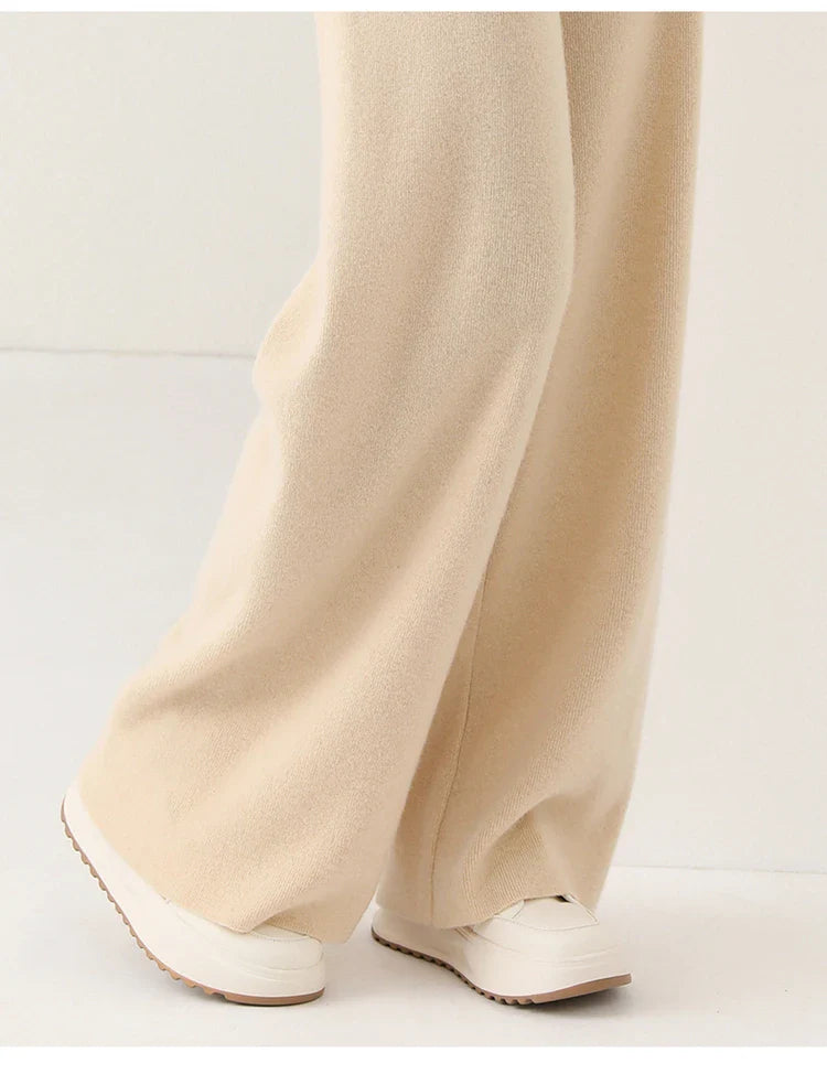 Anne Merino Wool Trousers – Wide-Leg Elastic-Waist Buttery-Soft Pants