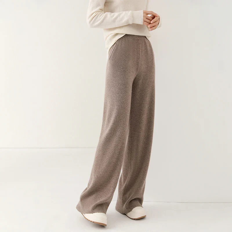 Anne Merino Wool Trousers – Wide-Leg Elastic-Waist Buttery-Soft Pants