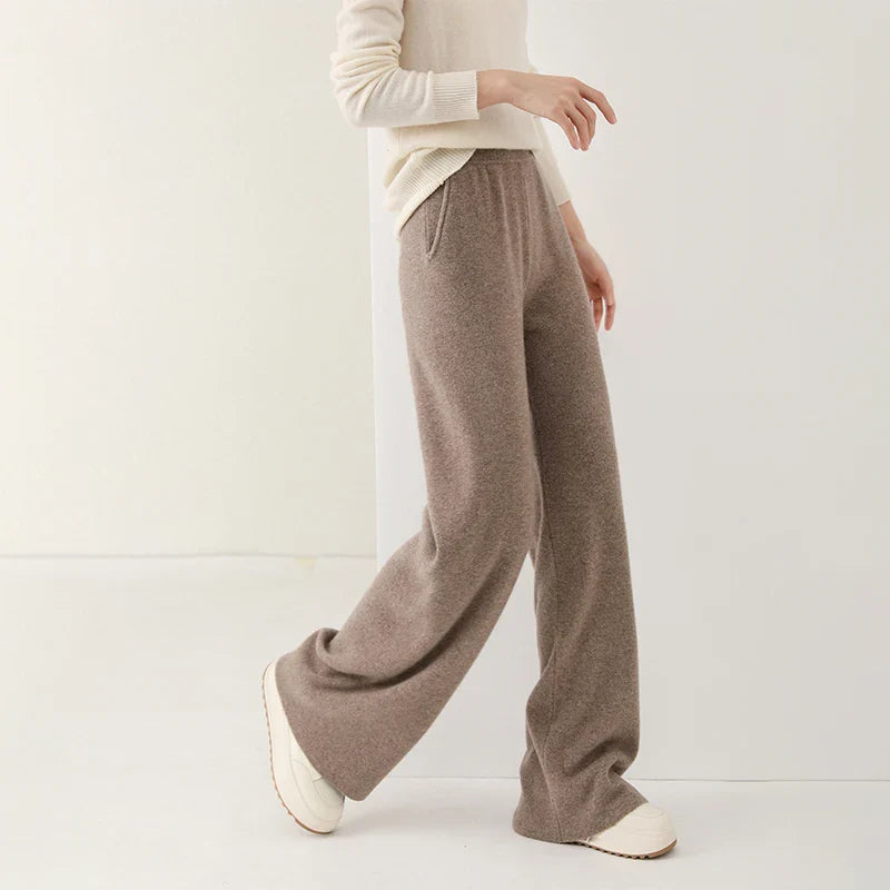 Anne Merino Wool Trousers – Wide-Leg Elastic-Waist Buttery-Soft Pants