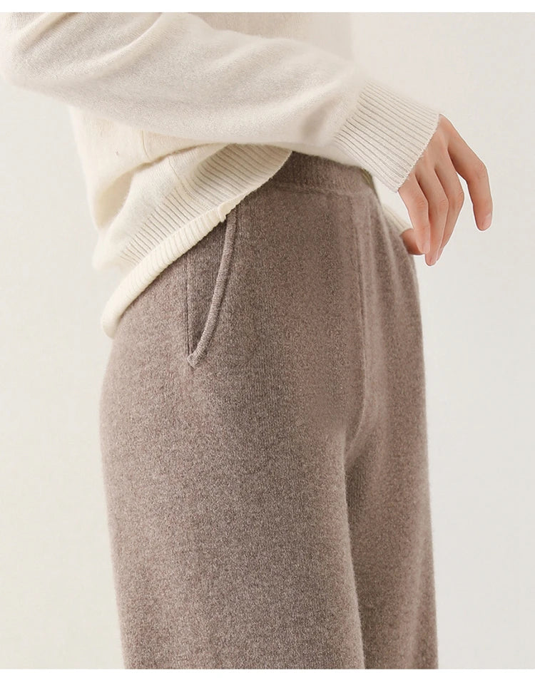 Anne Merino Wool Trousers – Wide-Leg Elastic-Waist Buttery-Soft Pants