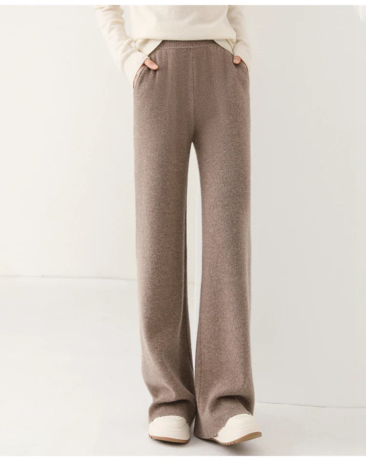 Anne Merino Wool Trousers – Wide-Leg Elastic-Waist Buttery-Soft Pants