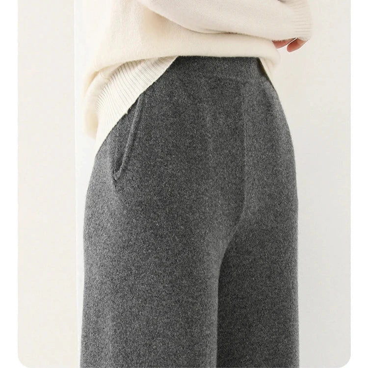 Anne Merino Wool Trousers – Wide-Leg Elastic-Waist Buttery-Soft Pants