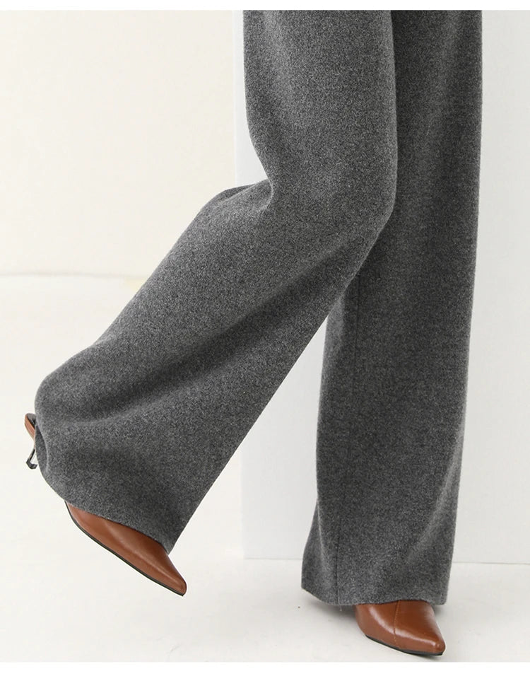 Anne Merino Wool Trousers – Wide-Leg Elastic-Waist Buttery-Soft Pants