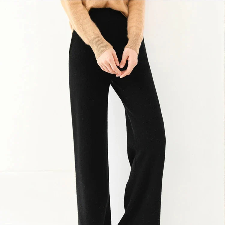 Anne Merino Wool Trousers – Wide-Leg Elastic-Waist Buttery-Soft Pants