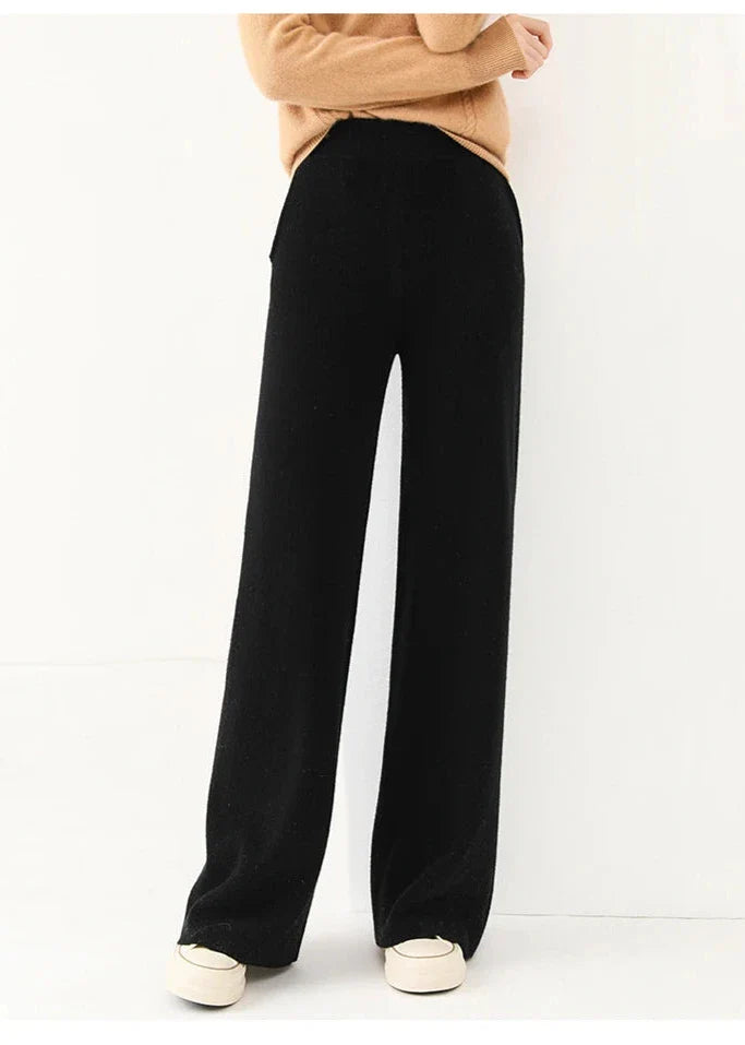 Anne Merino Wool Trousers – Wide-Leg Elastic-Waist Buttery-Soft Pants