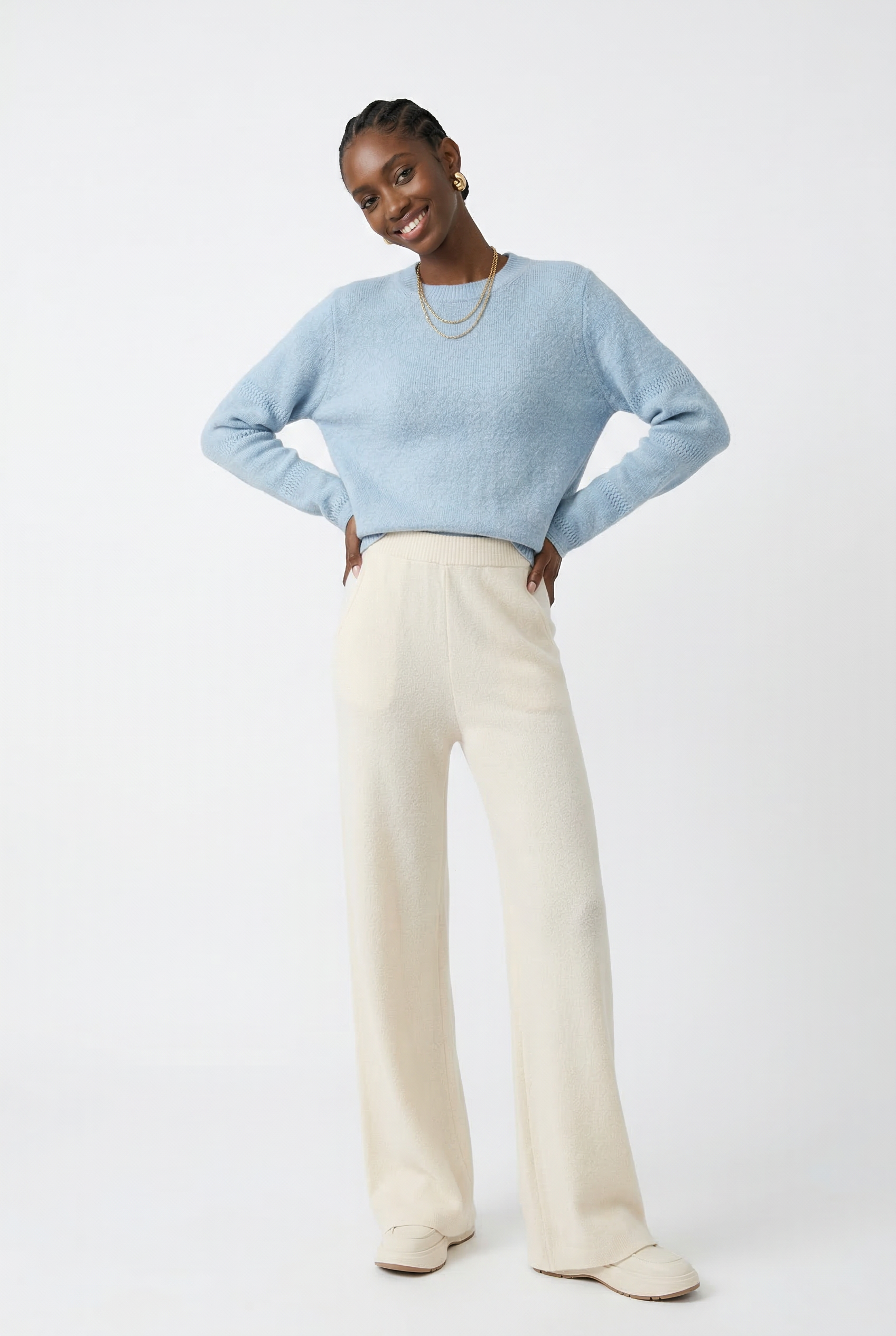 Anne Merino Wool Trousers – Wide-Leg Elastic-Waist Buttery-Soft Pants