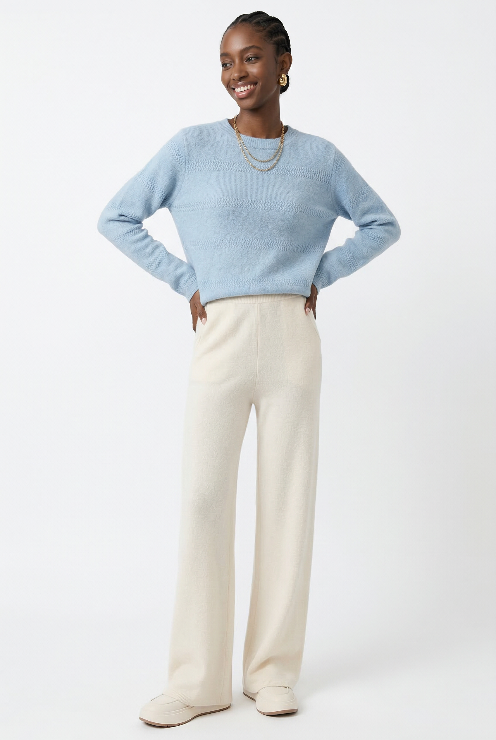 Anne Merino Wool Trousers – Wide-Leg Elastic-Waist Buttery-Soft Pants