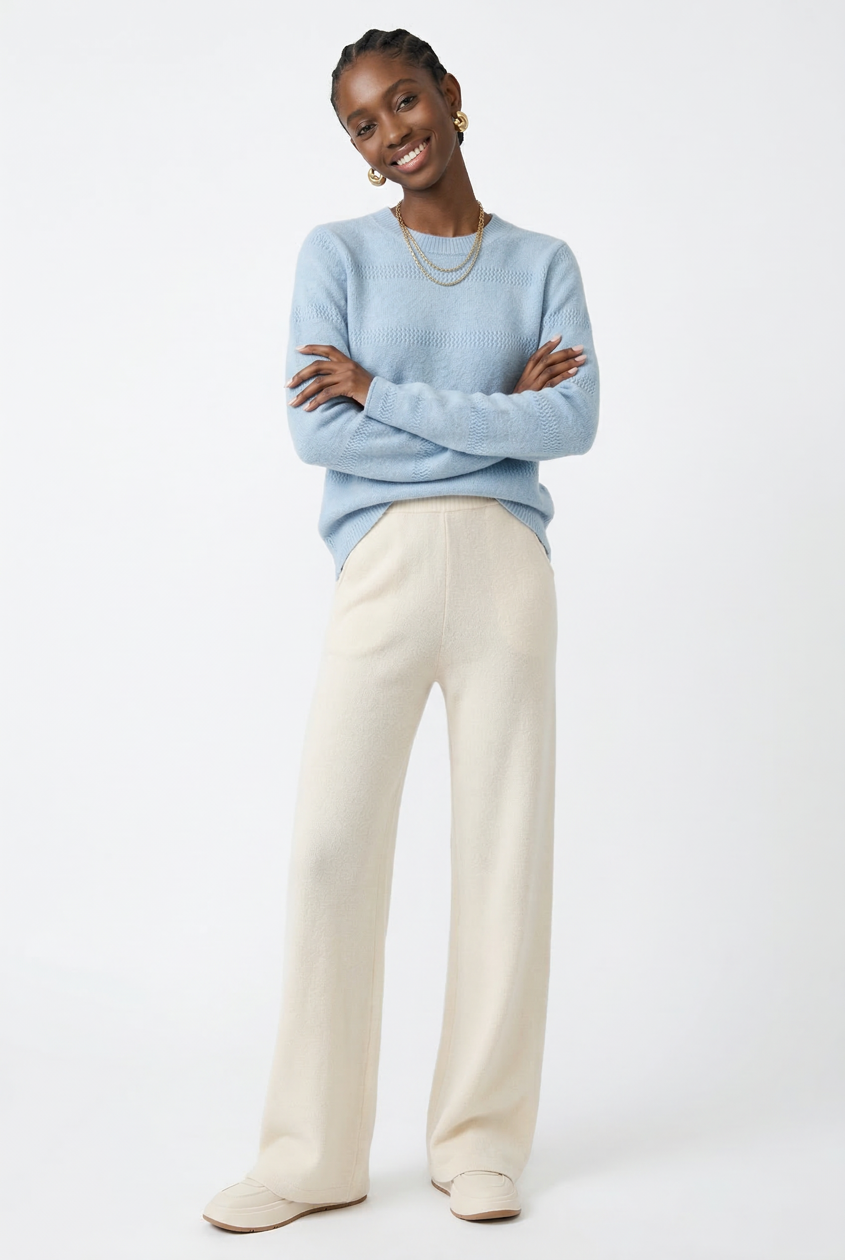 Anne Merino Wool Trousers – Wide-Leg Elastic-Waist Buttery-Soft Pants
