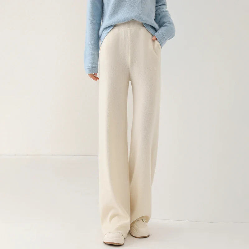 Anne Merino Wool Trousers – Wide-Leg Elastic-Waist Buttery-Soft Pants