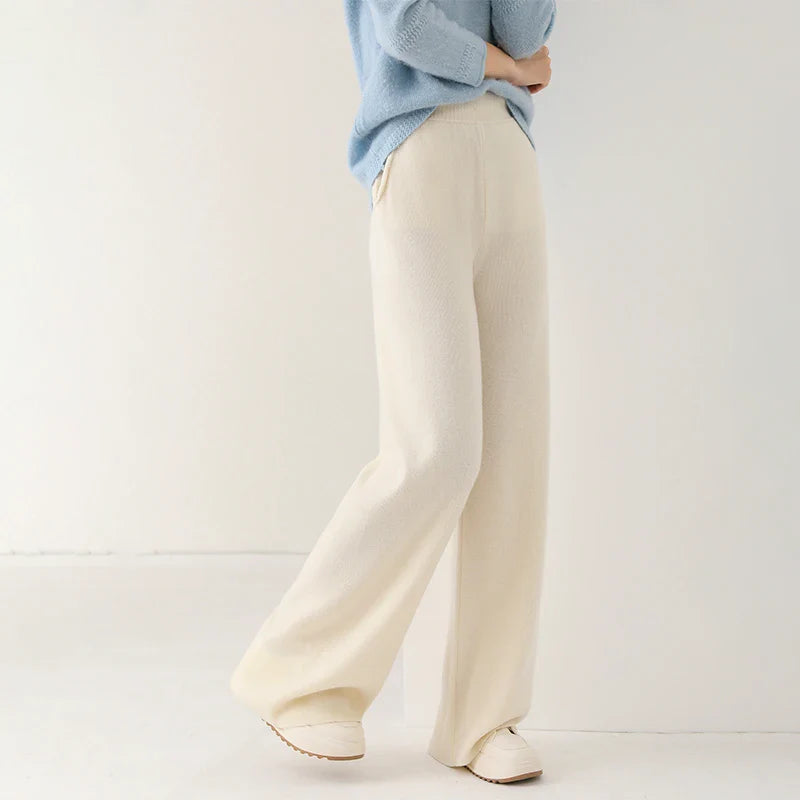 Anne Merino Wool Trousers – Wide-Leg Elastic-Waist Buttery-Soft Pants