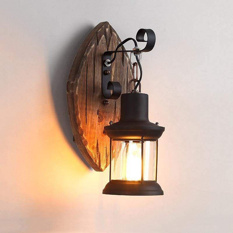Dario - Antique Wood Country Style Wall Sconce
