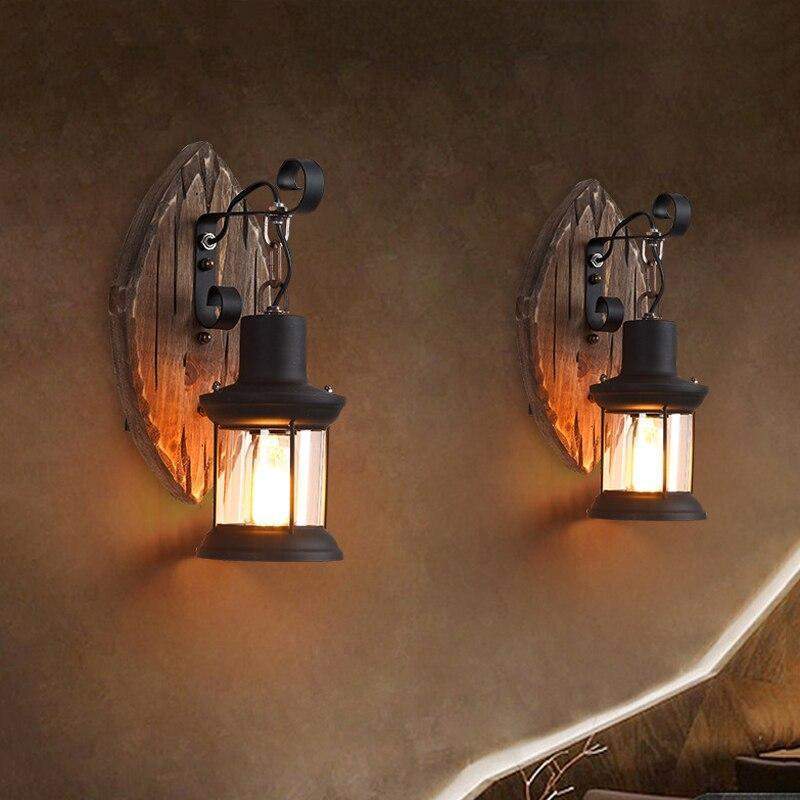 Dario - Antique Wood Country Style Wall Sconce