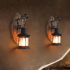 Dario - Antique Wood Country Style Wall Sconce