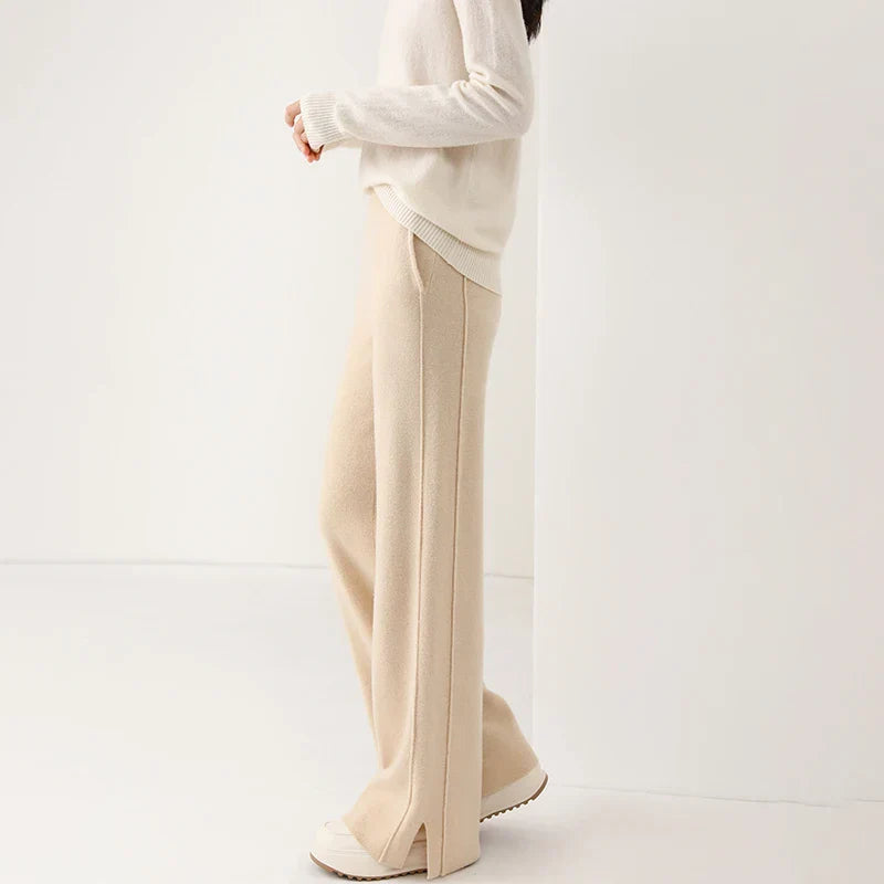 Aria Merino Wool Sweatpants – Tailored Straight-Leg Smooth-Drape Pants