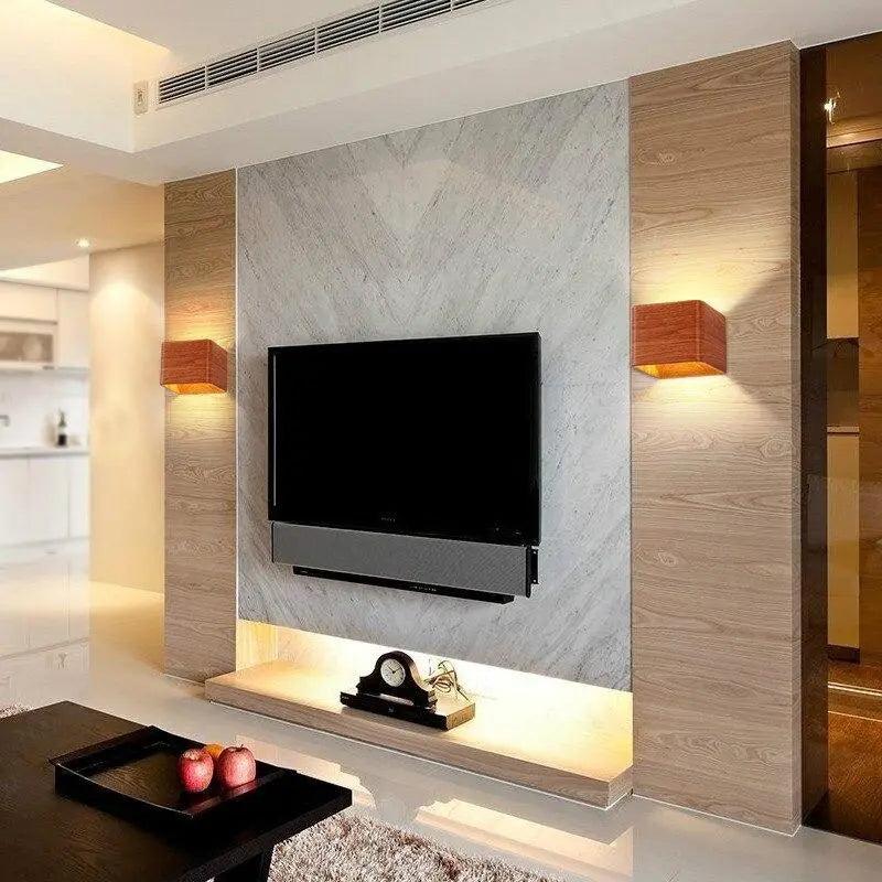 Arctic Quartz - Nordic Faux Wooden Wall Lights For Bedroom