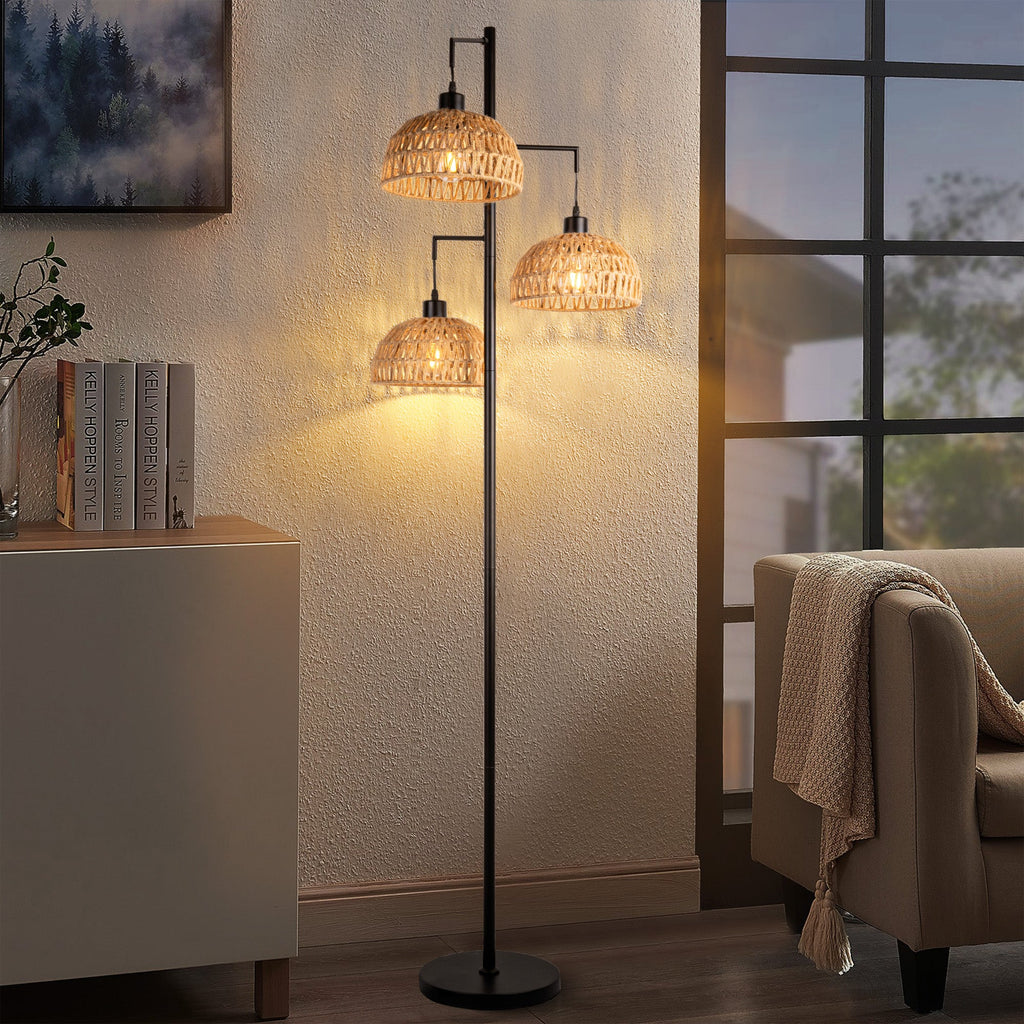 Yara - Indoor Boho Rattan Floor Lamp