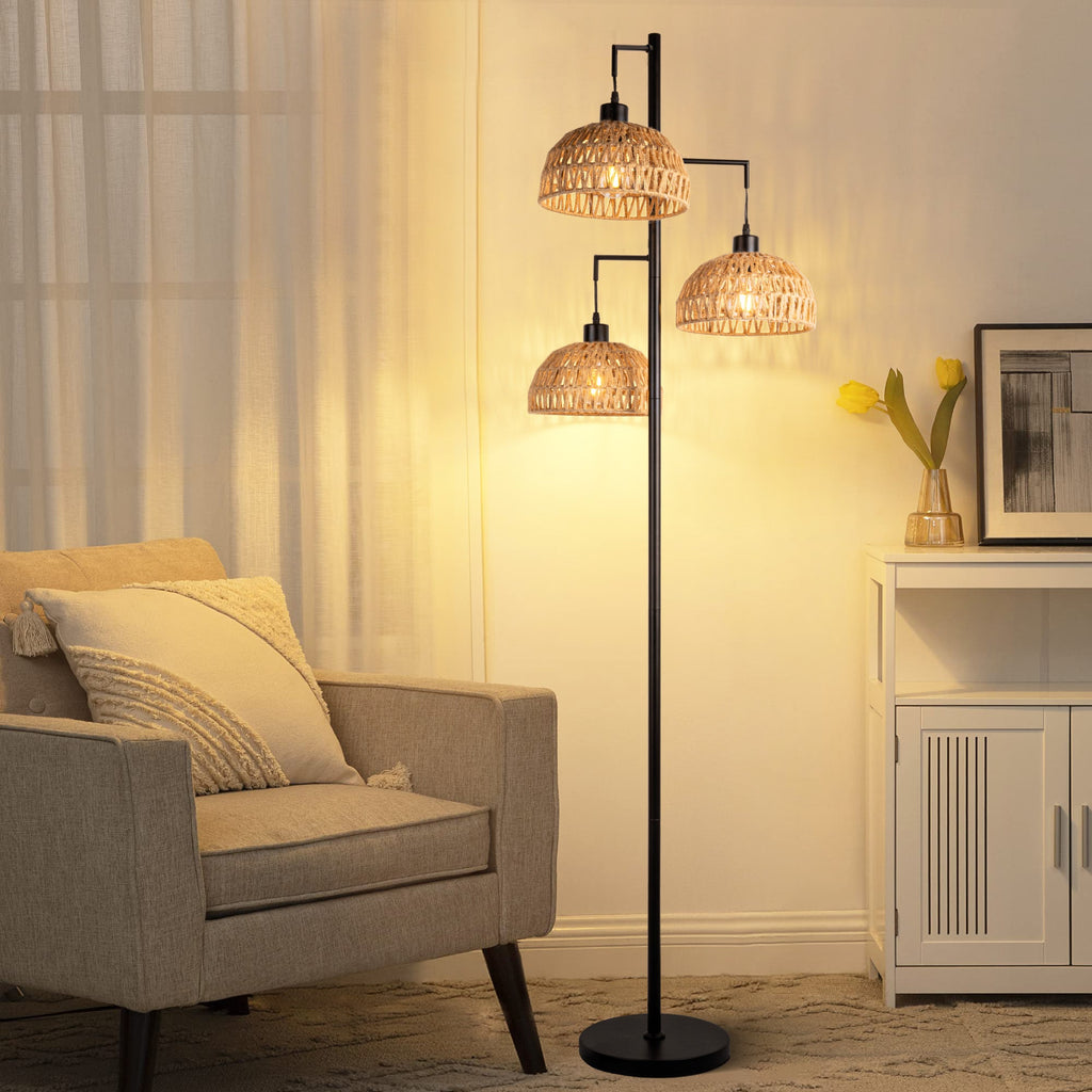 Yara - Indoor Boho Rattan Floor Lamp