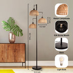 Yara - Indoor Boho Rattan Floor Lamp