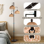 Yara - Indoor Boho Rattan Floor Lamp