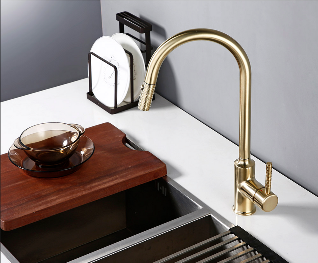 Bright Fern - Gold Kitchen Faucet With Sprayer