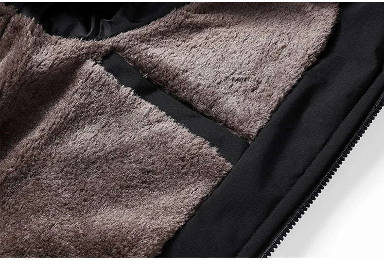 Close-up of the plush fleece lining inside the quilted jacket highlighting its soft, insulated interior.
