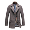 Cyrus Wool Blend Topcoat – Notch-Lapel Single-Breasted Detachable-Scarf Outerwear
