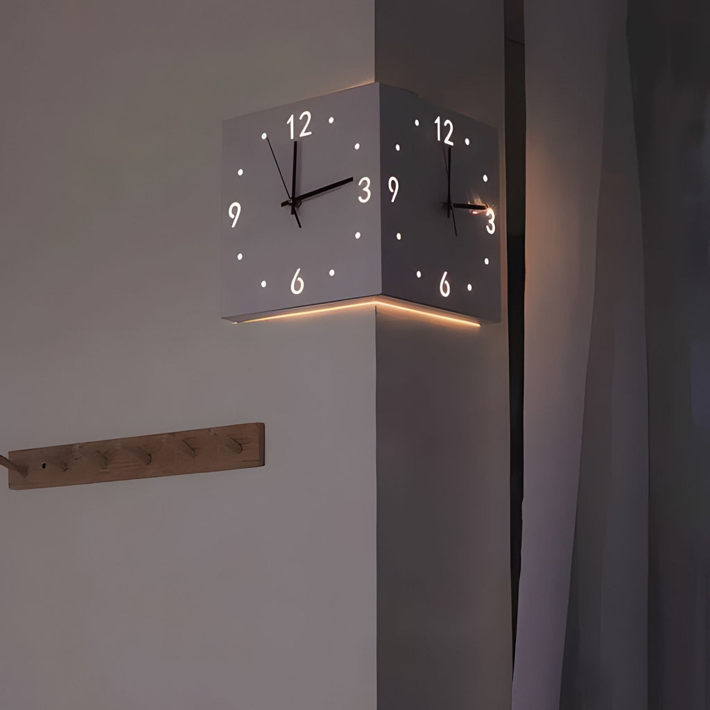 Ophelia - Nordic Square Modern Corner Wall Clock