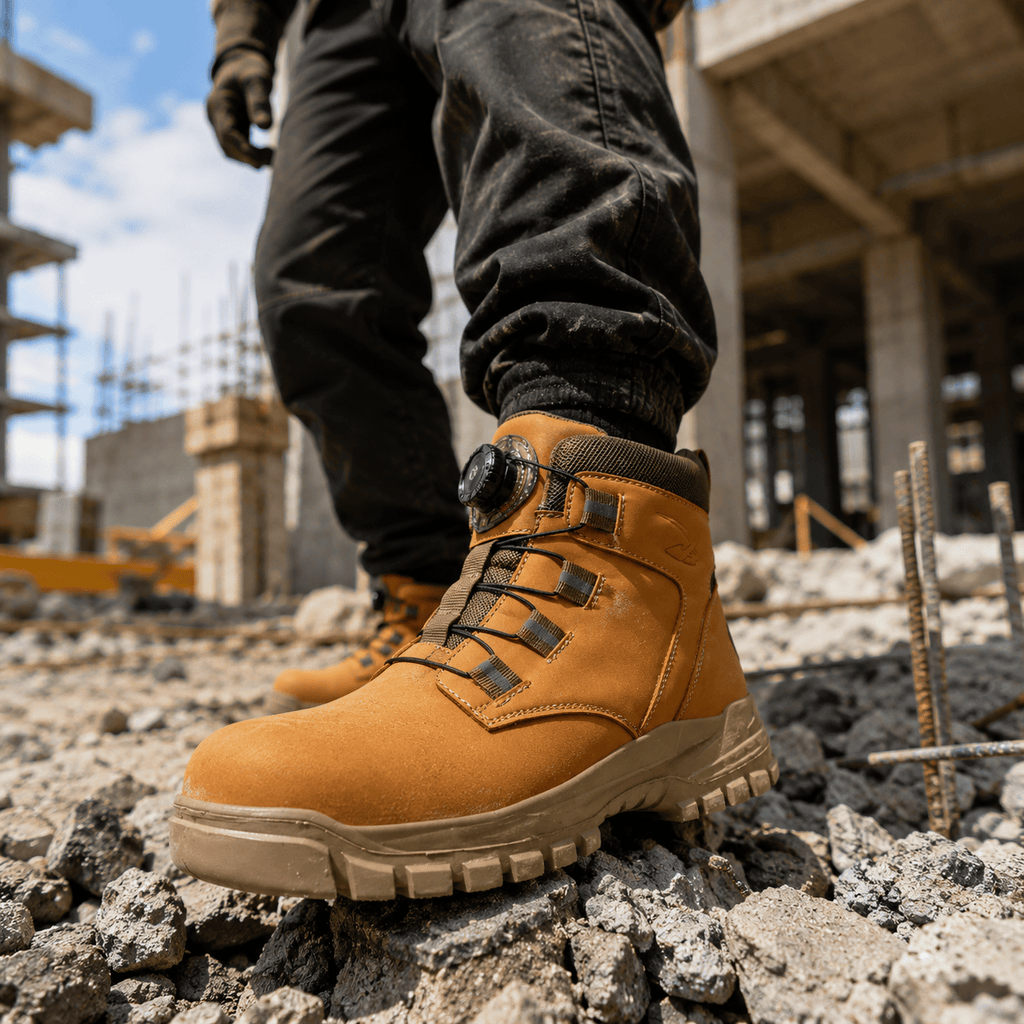 Davidson Steel-Toe Work Boots – Dial-Lace Slip-Resistant Rugged Footwear
