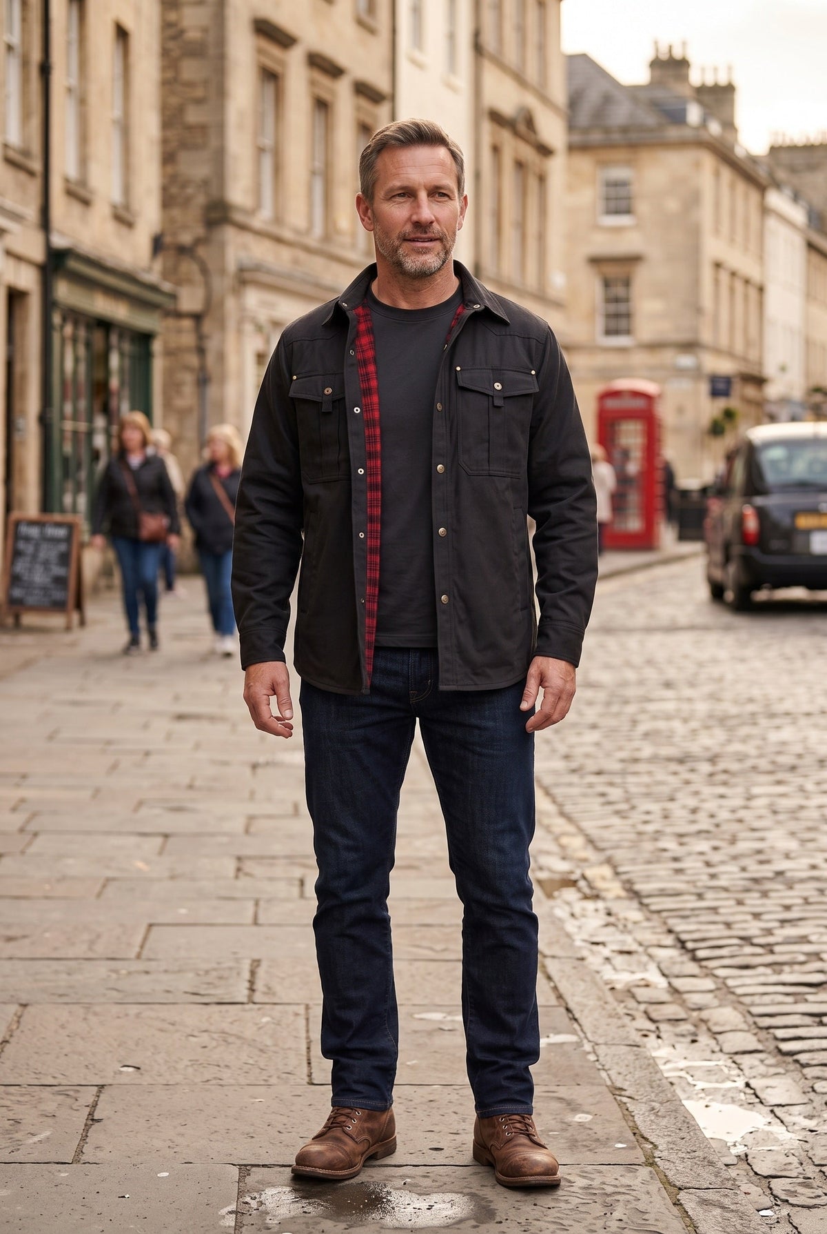 Flannel-Lined Barn Jacket – Metal Snap Front, Flap Chest Pockets & Spread Collar | Ashford