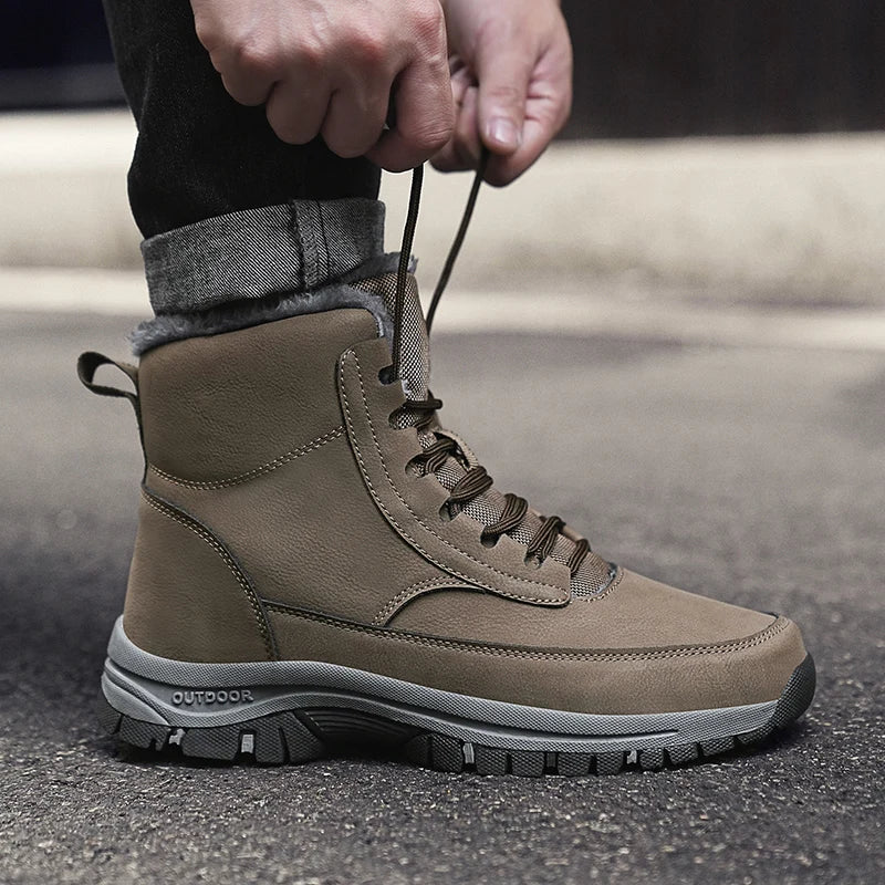 Fleece-Lined Ankle Boots for Men – Warm Insulation, Lace-Up & Lug Sole | Mason